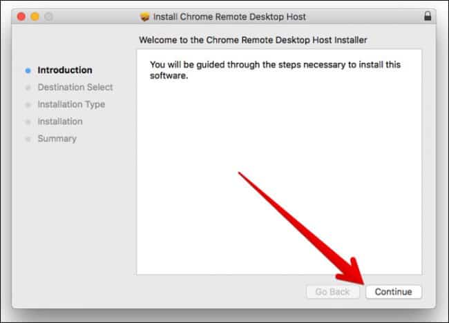 chrome remote desktop host installer