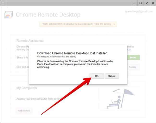 chrome remote desktop for mac host