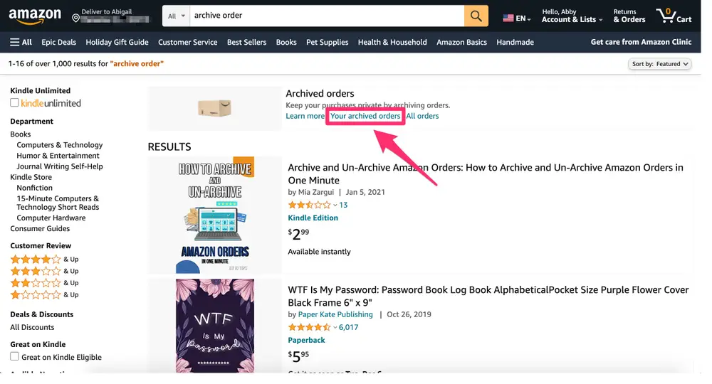How to Archive Orders and View Archived Orders on Amazon App